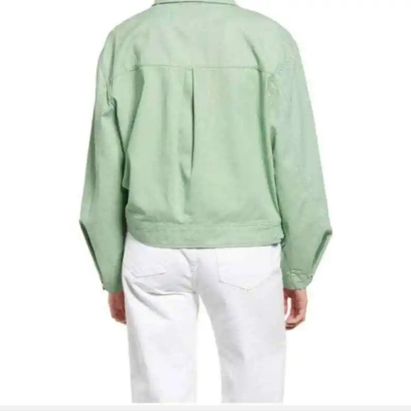 Treasure & Bond Stand Collar Cotton Twin Jacket in Green basil L NWT - Picture 3 of 5